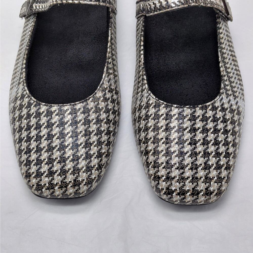 Vionic Mary Jane Ballet Flats Womens Size 6 Houndstooth Plaid Comfort Shoes - Picture 5 of 13